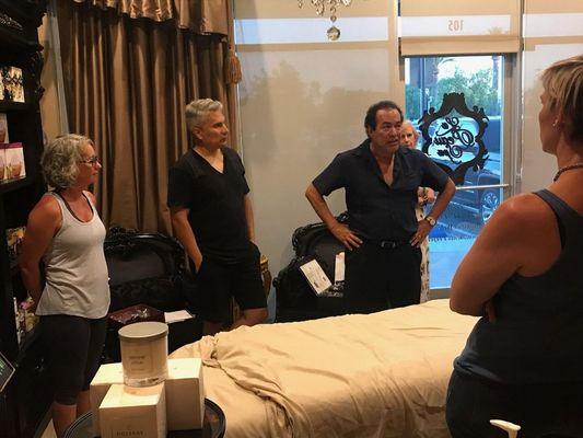 Dr. Rob teaching licensed massage therapists at a local spa.