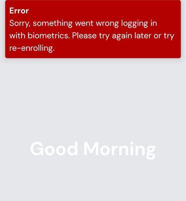Can't log in with biometric