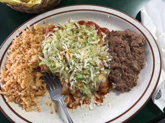 The asada enchiladas were pretty good. Kind of middle of the road, but well worth the price.