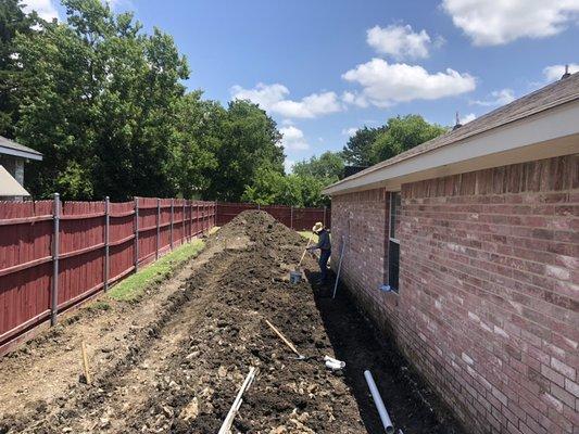 Dirt removal for slab poured