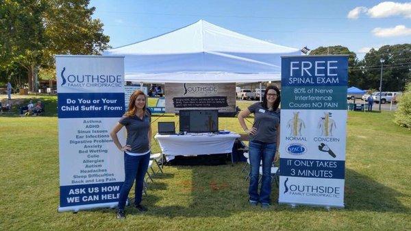 Our awesome team out sharing the message of optimal health through specific neurologically based chiropractic care at a local event