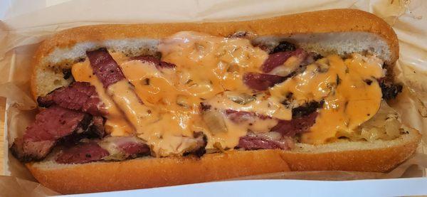 Jumbo Dog ($7.50) - Pick Your Style: Reuben (+ $5.50)