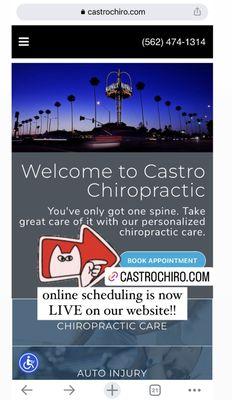 Online scheduling is available now at www.castrochiro.com