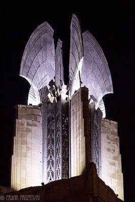 The Wings of Progress were once invisible in the night sky. Our electricians worked diligently to once again illuminate this landmark.