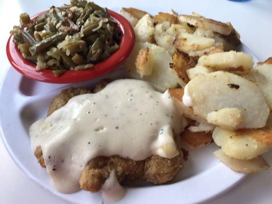 Country fried streak dinner