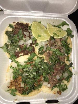 The Tacos are really good my favorite are Lengua and the meat is super tender and fresh I will definitely order again.