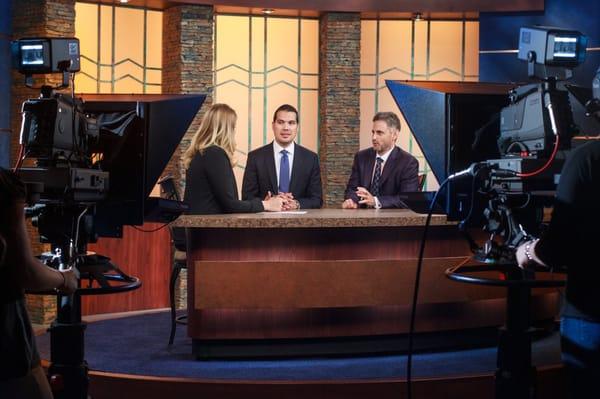 James Goodnow and Marc Lamber in studio