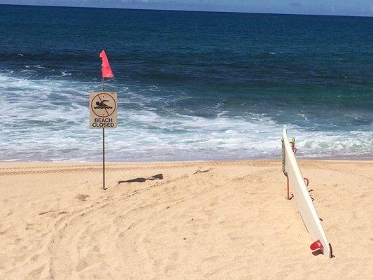 Beach closed due to rip tide