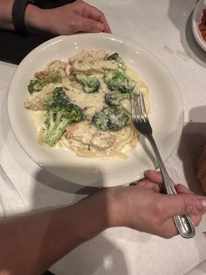 Chicken Fettucine Alfredo with broccoli