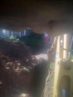 Digging main Sewer line