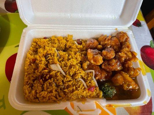 General Tso's With Pork Fried Rice