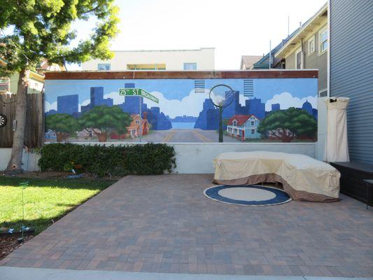 Backyard mural in Golden Hill