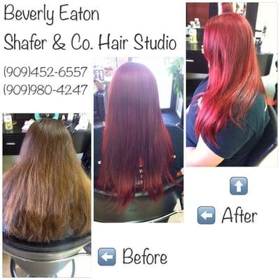 Color correction. Old, damaged ombre to a beautiful silky red!