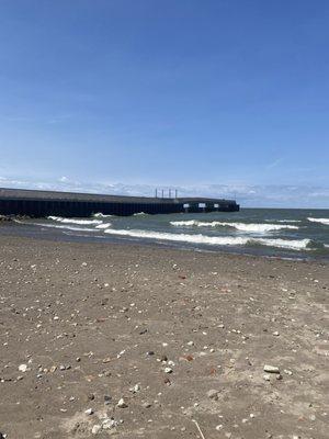 Breakers along the pier