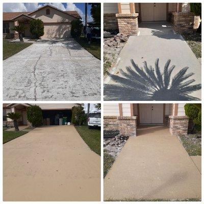 Driveway before and after