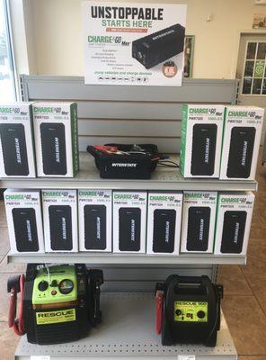 We carry a variety of emergency jump start packs.