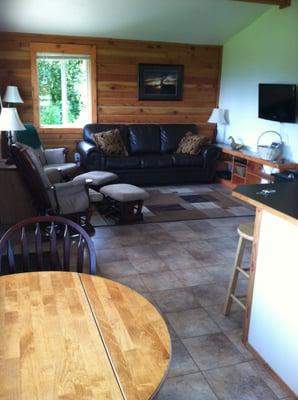 Living room of large 2 bedroom cabin.