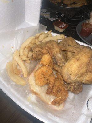 4 piece Chicken and 10pc Medium Shrimp