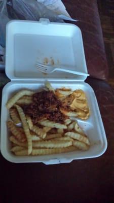 Cheese fries with ground beef smfh