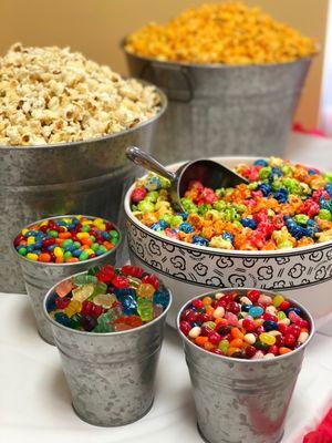 Our popcorn bar is perfect for EVERY occasion!  Customize our popcorn bar to fit your event.