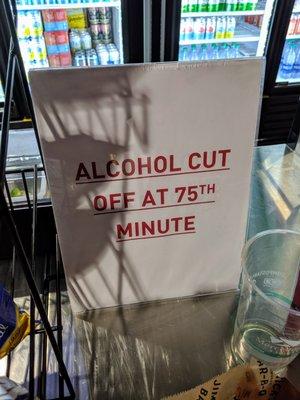 Alcohol cut off at 75th minute of United games.