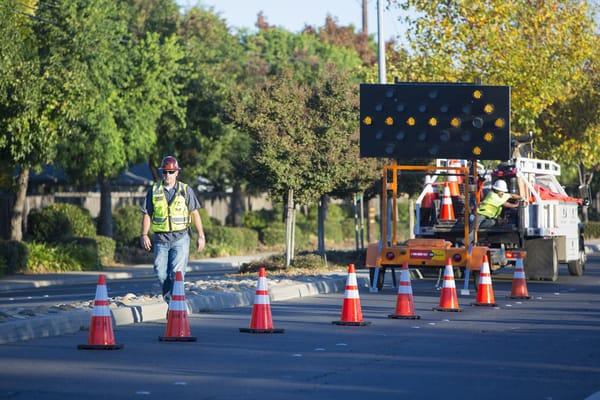 Clark Pest Control - This job was contracted through the City of Yuba City to create a center turn aisle allowing access to businesses.