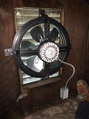 Attic Gable Fan Install