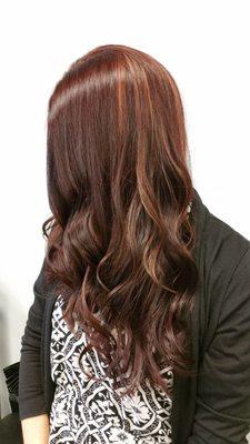 dark burgundy broken up with subtle golden highlights