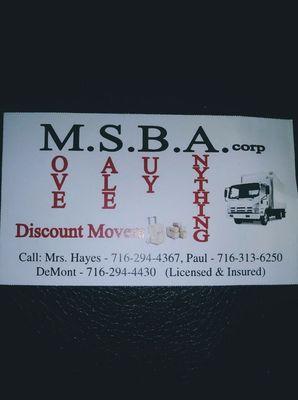 Msba movers discounts