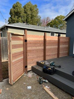 Menlo Park, CA. Trex deck and new fencing.