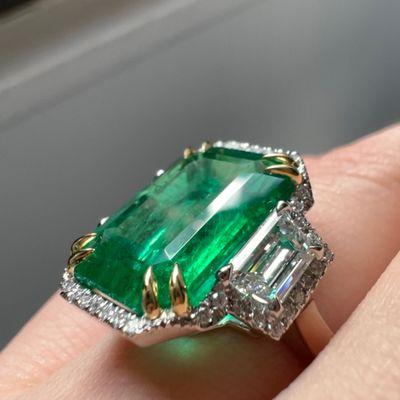 Emerald Three Stone Ring