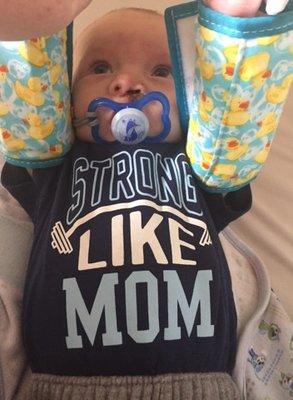 Strong like his Momma!