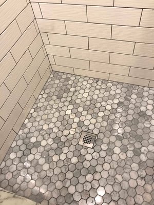 Custom tiling for bath renovation