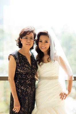 Ceremony hair with my mama