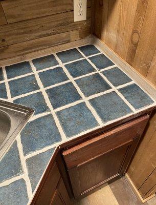 Regrout kitchen counter tops