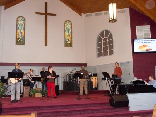 Worshiping in the sanctuary