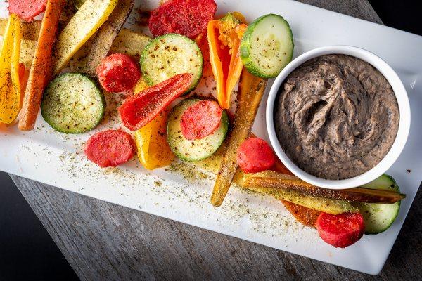 Ranch Dusted Crudite, Black Bean Hummus