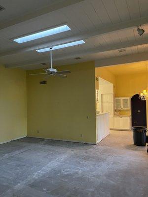 Kitchen wall before demo with RC Demolition.