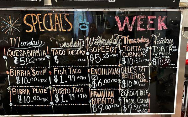 Weekly Specials