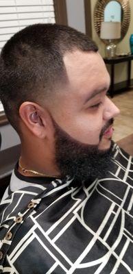 Men's taper fade beard and enhancements