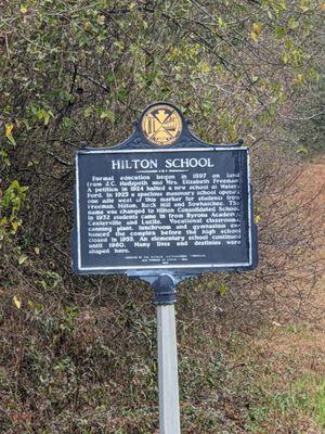 Hilton School Historical Marker