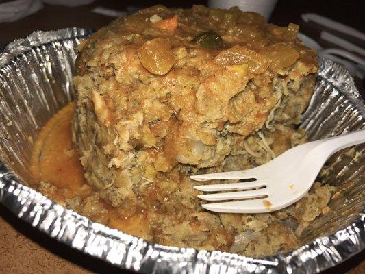 Sorry couldn't wait. The chicken mofongo to go $7