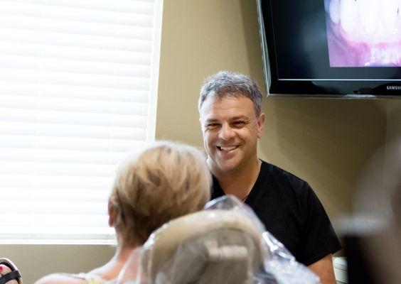 Periodontist Dr. Jason Stoner in Columbus Ohio with Patient