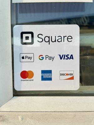 Debit/Credit Cards and Apple Pay accepted