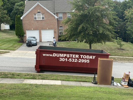 Neighborhood clean up with 30 yard dumpster