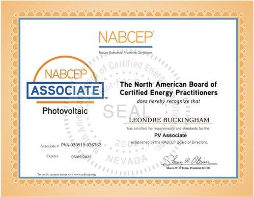 NABCEP Certified Business