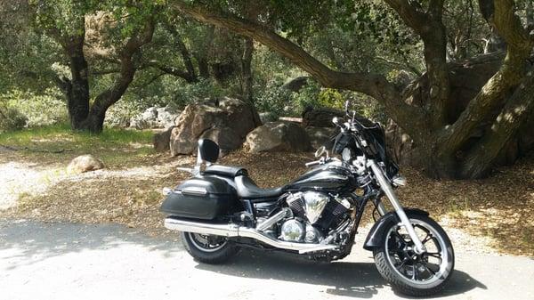 Nice bike...  And picnic area!