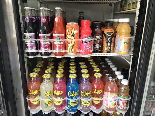 Some Of Our Juices, Milks, Teas, and Soda Pops.