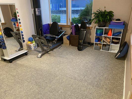 Fitness and wellness space at Optimum Health and Wellness.