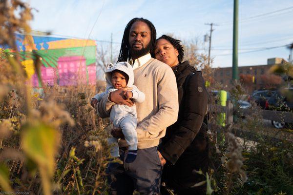 Mercier family portrait in local community garden Pilsen